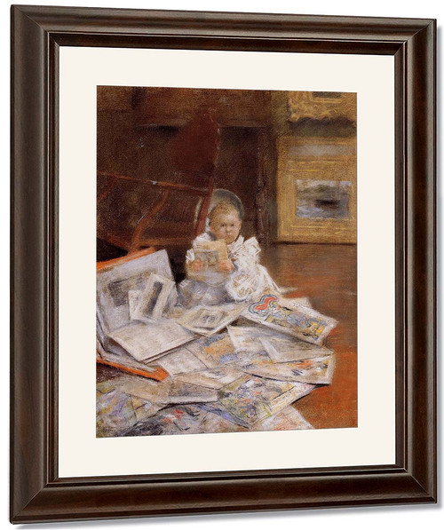 Child With Prints By William Merritt Chase By William Merritt Chase