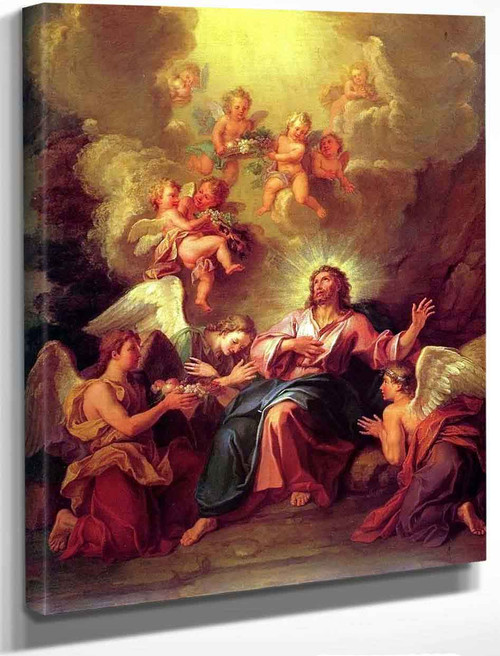 Christ Served By The Angels By Antoine Coypel Ii By Antoine Coypel Ii