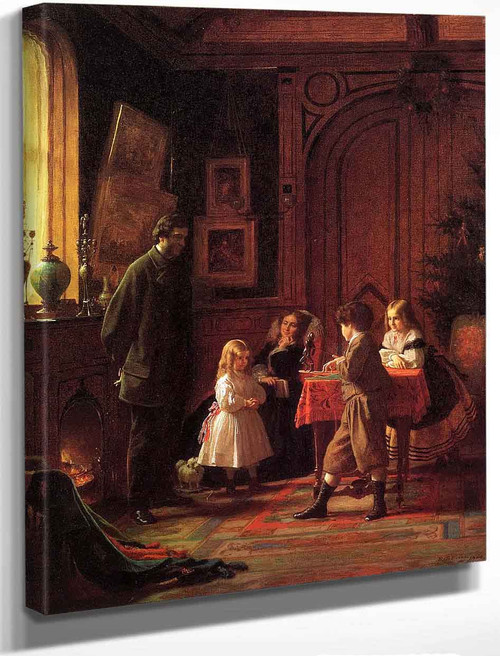 Christmas Time By Eastman Johnson By Eastman Johnson