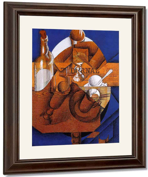 Cup, Glasses And Bottle By Juan Gris