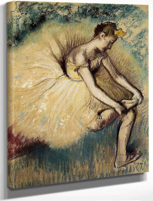 Dancer Putting On Her Slipper By Edgar Degas By Edgar Degas