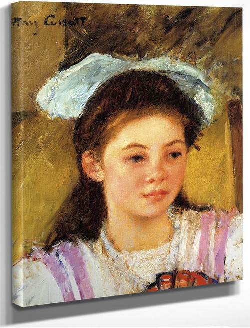 Ellen Mary Cassatt With A Large Bow In Her Hair By Mary Cassatt By Mary Cassatt