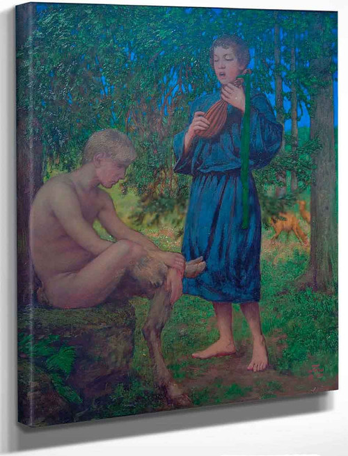 Faun And Youth1 By Hans Thoma Faun And Youth1 By Hans Thoma