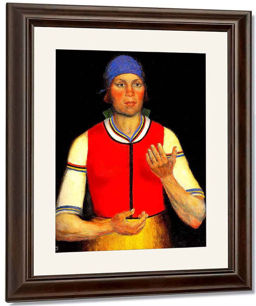 Female Worker In Red By Kasimir Malevich