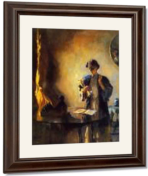 Figure In A Room By Frank W. Benson By Frank W. Benson