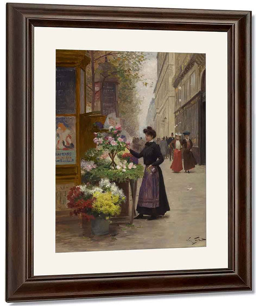 Flower Vendor On The Grandes Boulevards, Paris By Victor Gabriel Gilbert By Victor Gabriel Gilbert