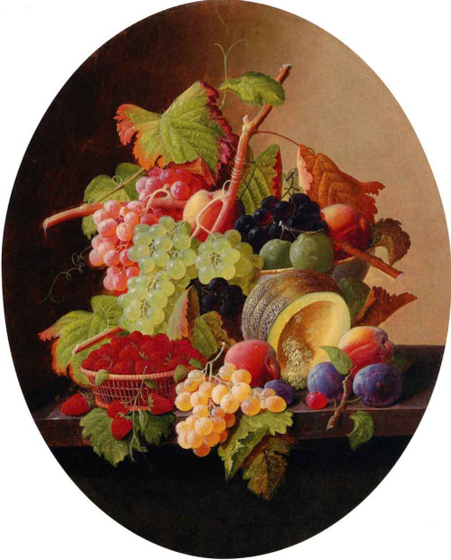 Flowers And Fruit1 By Severin Roesen