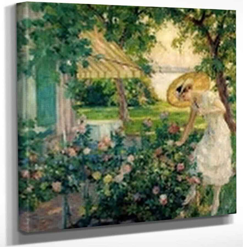 In The Rose Garden By Edward Cucuel By Edward Cucuel Art Reproduction