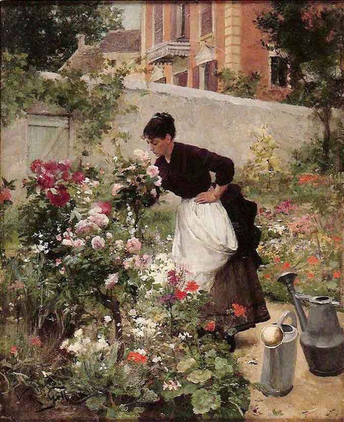 Gardening1 By Victor Gabriel Gilbert By Victor Gabriel Gilbert