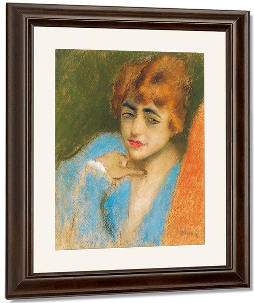 Girl Dressed Up In Blue By Jozsef Rippl Ronai By Jozsef Rippl Ronai