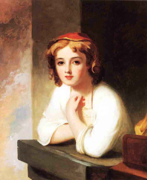 Girl Leaning At A Window By Thomas Sully