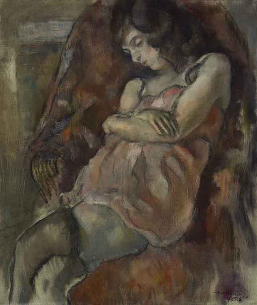 Girl Seated By Jules Pascin By Jules Pascin