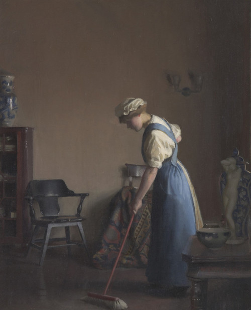 Girl Sweeping By William Macgregor Paxton By William Macgregor Paxton Girl Sweeping By William Macgregor Paxton By William Macgregor Paxton