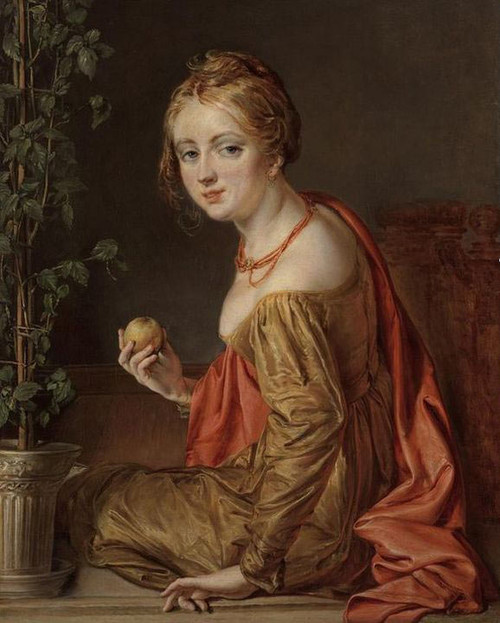 Girl With An Apple By Vasily Tropinin