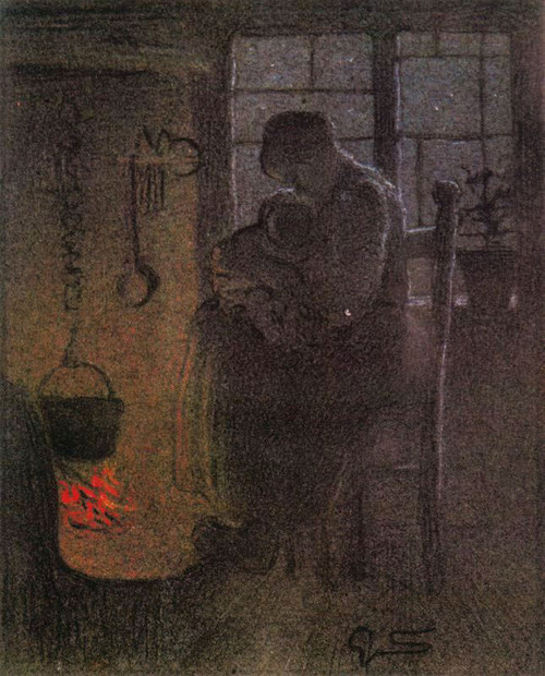 Gli Orfani By Giovanni Segantini