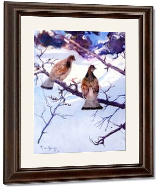 Grouse And Snow By Frank W. Benson By Frank W. Benson