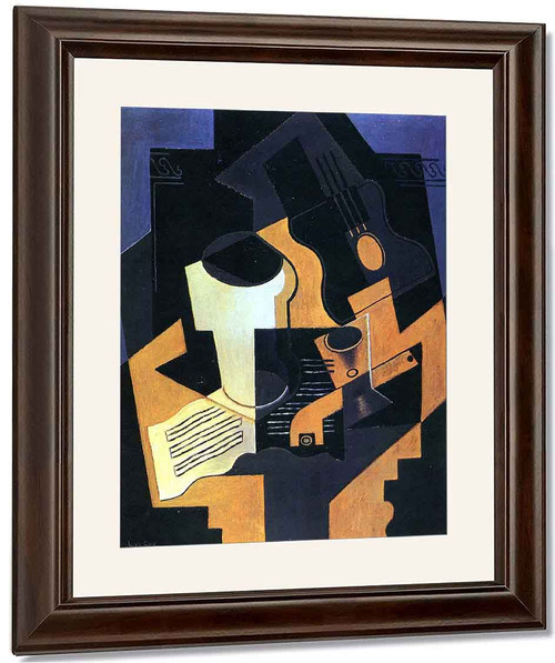 Guitar, Pipe And Sheets Of Music By Juan Gris
