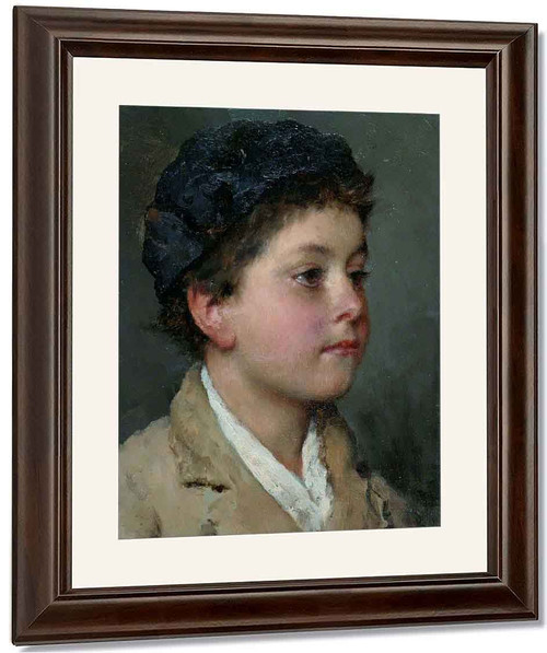 Head Of A Boy By Eugene De Blaas By Eugene De Blaas