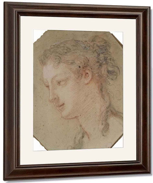 Head Of A Woman1 By Charles Joseph Natoire By Charles Joseph Natoire