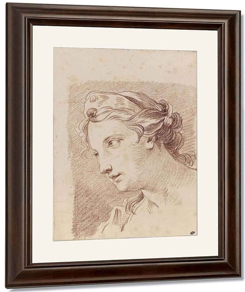 Head Of A Young Girl1 By Charles Joseph Natoire By Charles Joseph Natoire