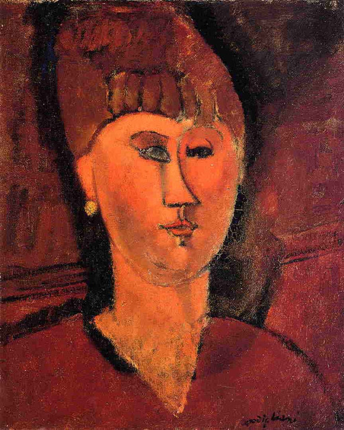 Head Of Red Haired Woman By Amedeo Modigliani By Amedeo Modigliani