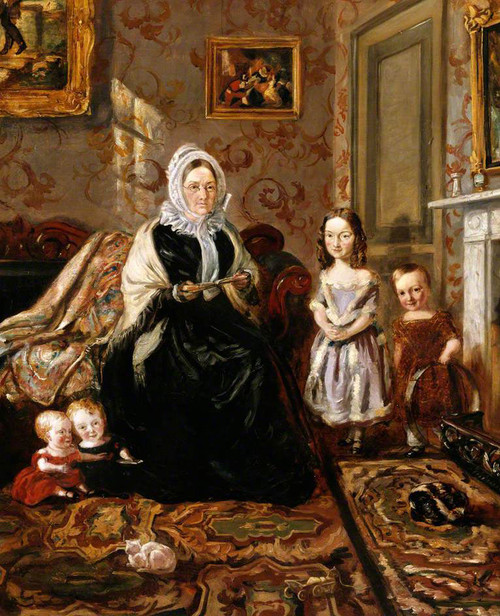 Henry Clark's Mother In Law, Mrs Davies And Four Of Her Children In The Drawing Room Of Her Home By William Holman Hunt