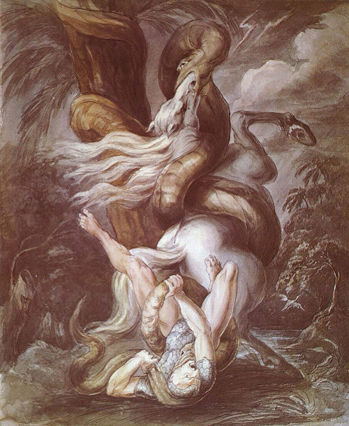 Horseman Attacked By A Giant Snake By Henry Fuseli By Henry Fuseli