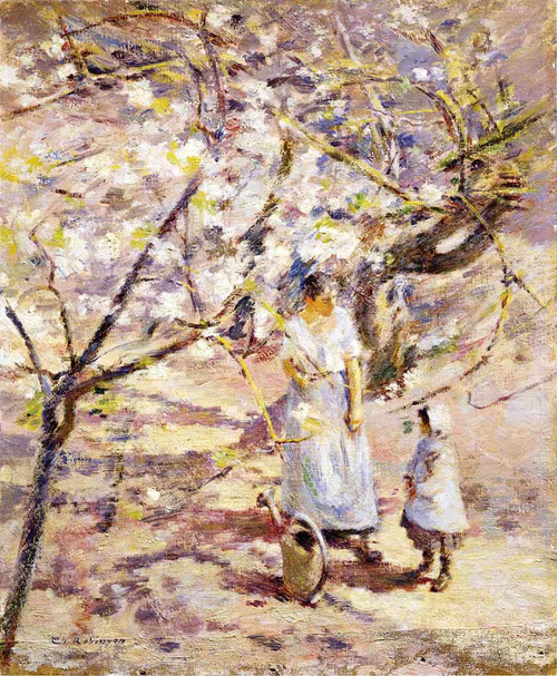 In The Orchard By Theodore Robinson