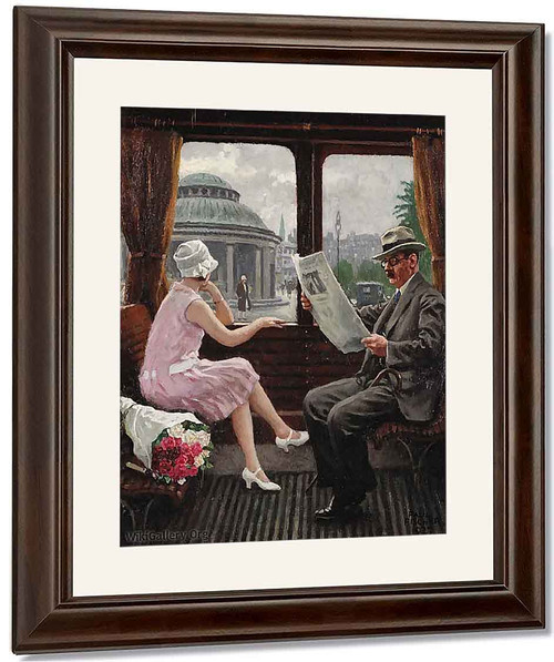 In The Train Compartment By Paul Gustave Fischer By Paul Gustave Fischer