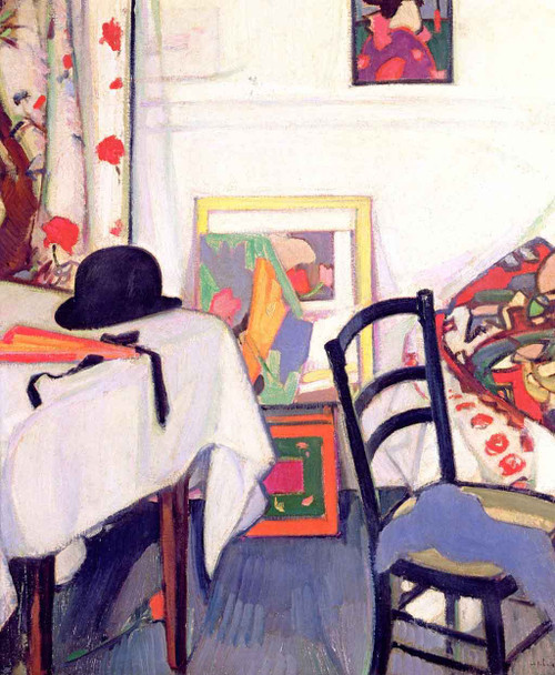 Interior With Japanese Print By Samuel John Peploe
