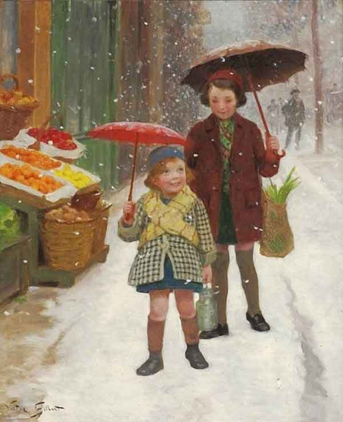 It's Snowing By Victor Gabriel Gilbert By Victor Gabriel Gilbert
