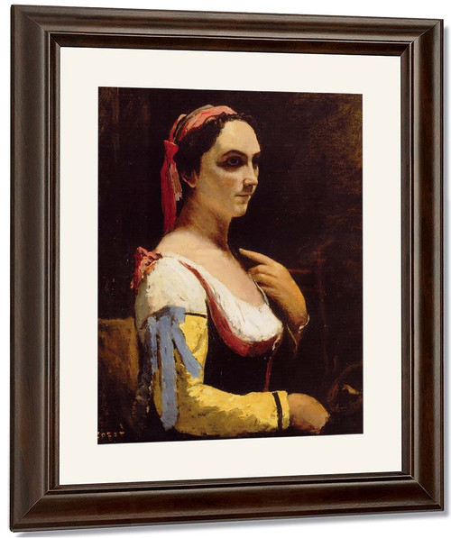 Italian Woman With Yellow Sleeve By Jean Baptiste Camille Corot By Jean Baptiste Camille Corot