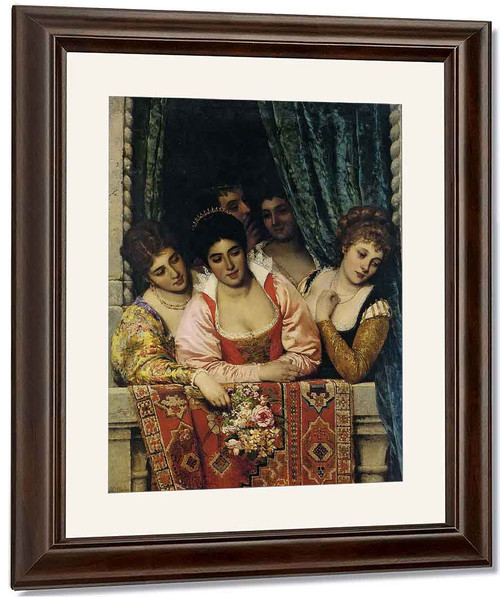 Ladies On A Balcony By Eugene De Blaas By Eugene De Blaas