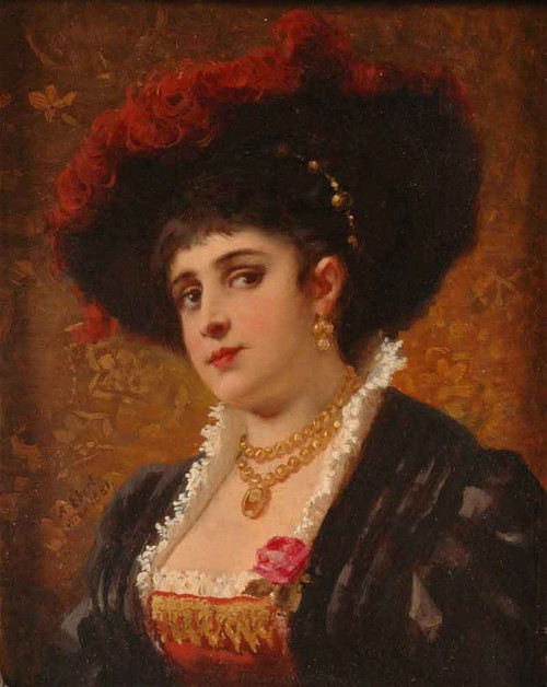 Lady In Renaissance Costume1 By Anton Ebert