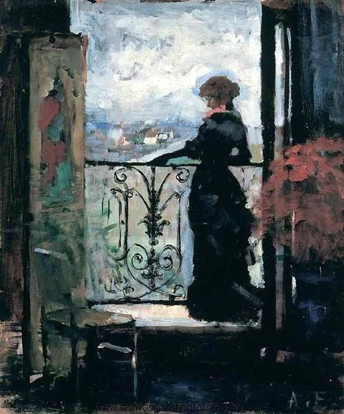 Lady On A Balcony By Albert Edelfelt Lady On A Balcony By Albert Edelfelt