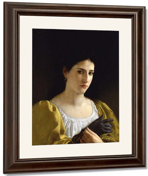 Lady With A Glove By William Bouguereau By William Bouguereau