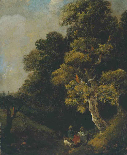 Landscape With Figures Under A Tree By Thomas Gainsborough By Thomas Gainsborough