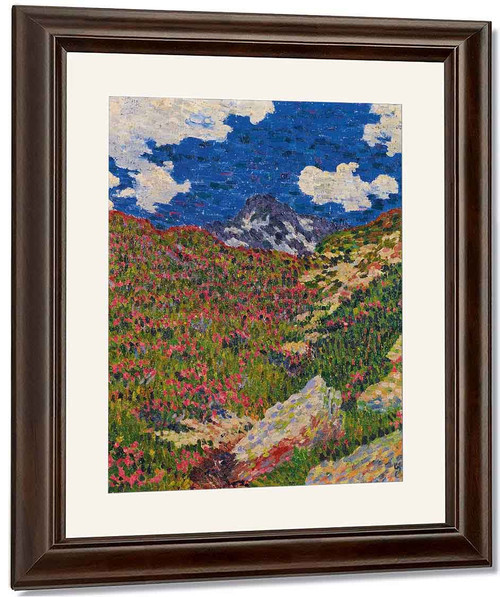 Landscape With Rhododendrons By Giovanni Giacometti By Giovanni Giacometti