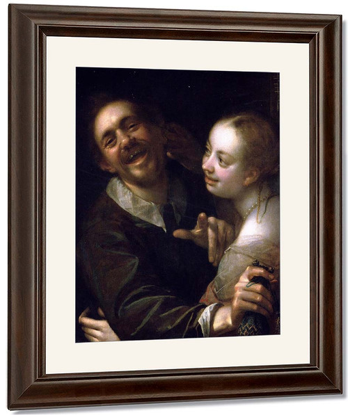 Laughing Couple With A Money Purse By Hans Von Aachen By Hans Von Aachen