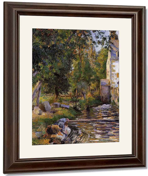 Laundry And Mill At Osny By Camille Pissarro By Camille Pissarro