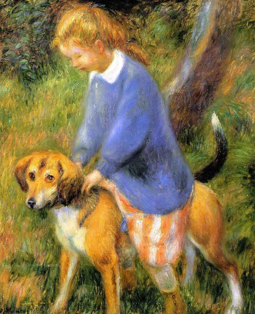 Lenna With Rabbit Hound By William James Glackens By William James Glackens