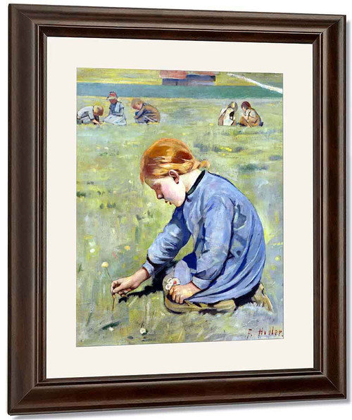Little Girl Picking Flowers By Ferdinand Hodler By Ferdinand Hodler