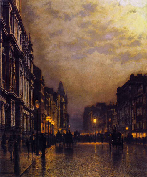 London, Piccadilly At Night By John Atkinson Grimshaw By John Atkinson Grimshaw