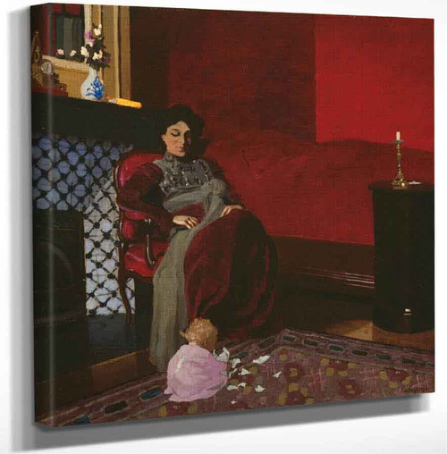Madame Vallotton And Her Niece Germaine Aghion By Felix Vallotton Art Reproduction