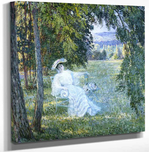 Madame Vian Seated In The Park By Henri Lebasque Art Reproduction