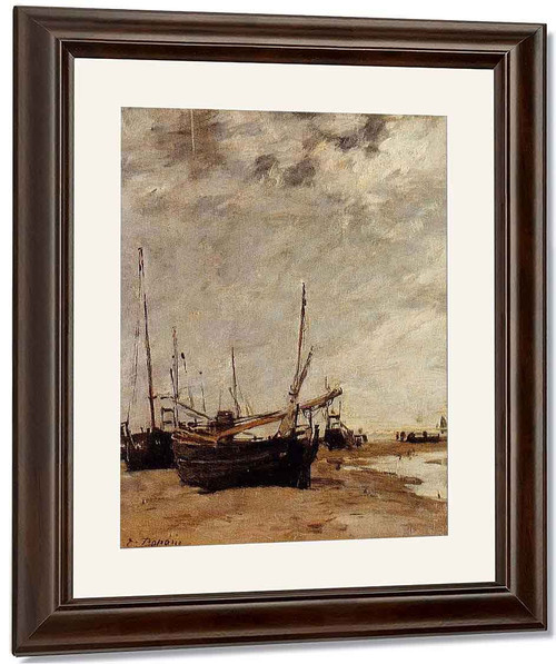 Low Tide, Grounded Sailboats By Eugene Louis Boudin By Eugene Louis Boudin