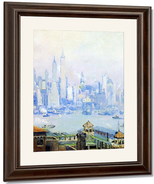 Lower Manhattan View One Of A Pair Of Paintings1 By Colin Campbell Cooper By Colin Campbell Cooper