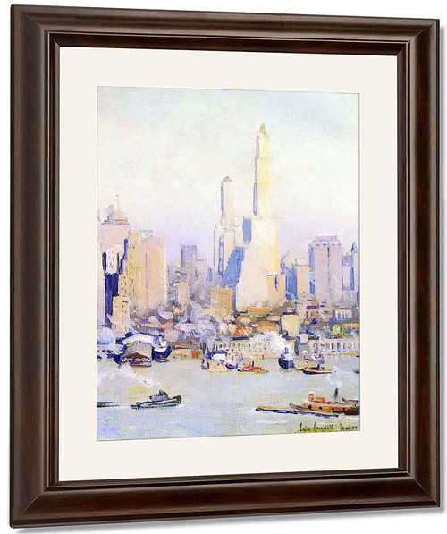 Lower Manhattan View One Of A Pair Of Paintings By Colin Campbell Cooper By Colin Campbell Cooper