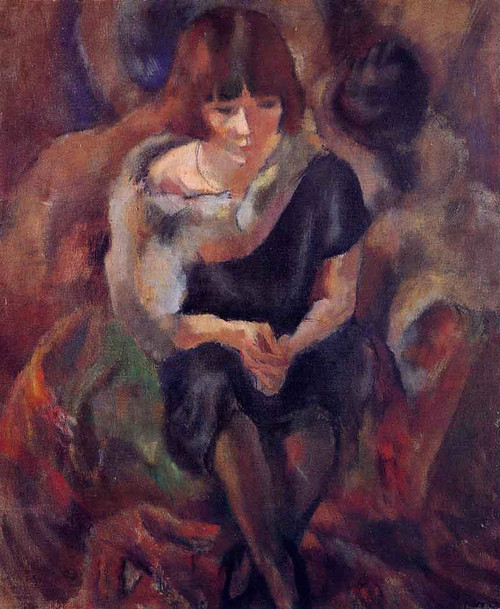 Lucy Wearing Aa Fake Fur By Jules Pascin By Jules Pascin