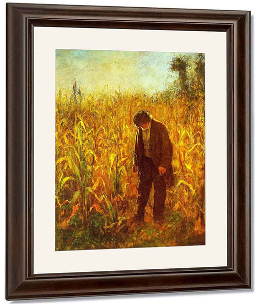 Man In A Cornfield By Eastman Johnson By Eastman Johnson